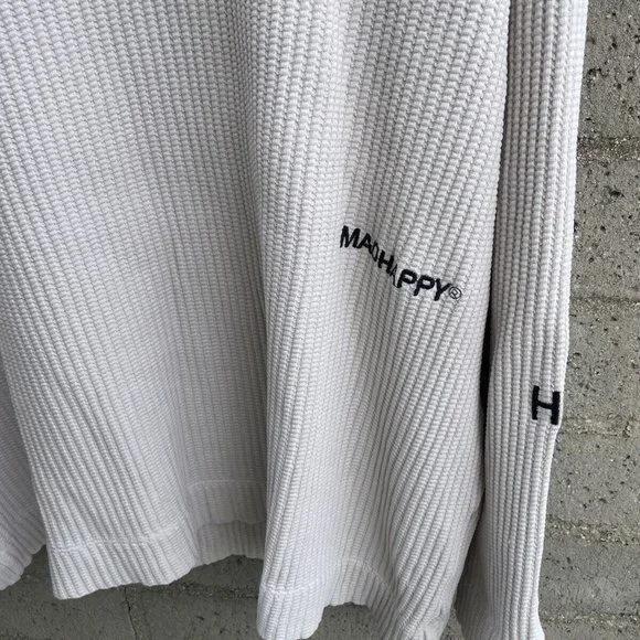 MadHappy Women Crewneck Ribbed Sweater Long Sleeve Pullover Knit Ivory SMALL NEW - Picture 2 of 7